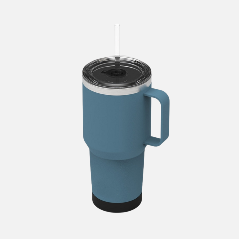 1 L Gobelet Isotherme en Acier Inoxydable avec Paille et Poignée