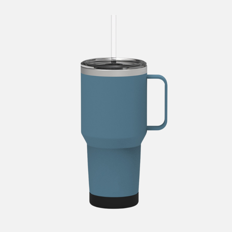 1 L Gobelet Isotherme en Acier Inoxydable avec Paille et Poignée