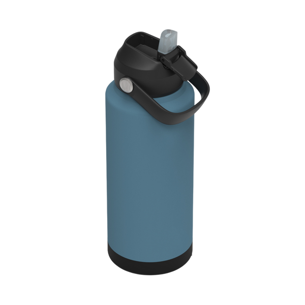 32 oz Gourde Isotherme en Acier Inoxydable avec Bouchon-Pipette et Paille Intégrée